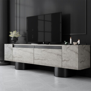 Έπιπλο τηλεόρασης Haven Megapap χρώμα travertine 180x30x50εκ.