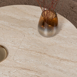 Τραπεζάκι σαλονιού σετ 2 τμχ Moira Megapap χρώμα travertine Ø90x41εκ. - Image 7