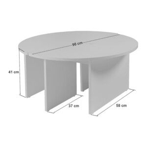 Τραπεζάκι σαλονιού σετ 2 τμχ Moira Megapap χρώμα travertine Ø90x41εκ. - Image 8