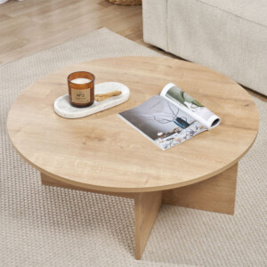 Τραπεζάκι σαλονιού Soleil Megapap χρώμα sapphire oak Ø90x40εκ. - Image 2