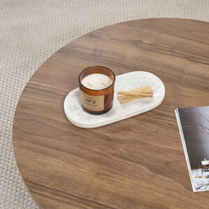 Τραπεζάκι σαλονιού Soleil Megapap χρώμα καρυδί Ø90x40εκ. - Image 4