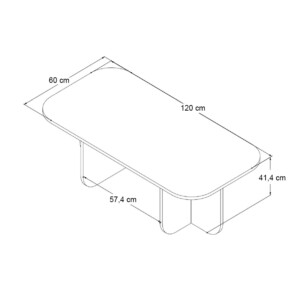 Τραπεζάκι σαλονιού Becaj Megapap χρώμα καρυδί 120x60x41,4εκ. - Image 5