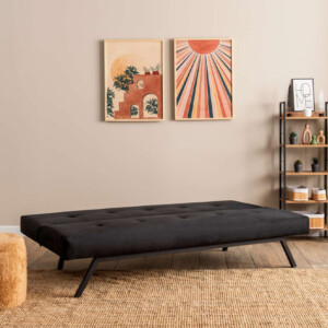 Καναπές - κρεβάτι Zola Megapap τριθέσιος υφασμάτινος χρώμα μαύρο 180x64x78εκ. - Image 2