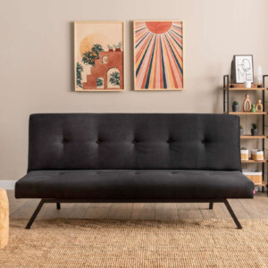 Καναπές - κρεβάτι Zola Megapap τριθέσιος υφασμάτινος χρώμα μαύρο 180x64x78εκ. - Image 3