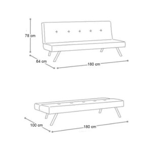Καναπές - κρεβάτι Zola Megapap τριθέσιος υφασμάτινος χρώμα μαύρο 180x64x78εκ. - Image 9