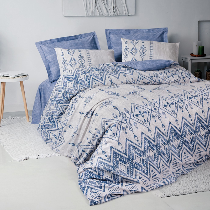 Σετ παπλωματοθήκη Cleo Cotton Box 3 τμχ Μονή (160x220) χρώμα μπλε Σετ παπλωματοθήκη Cleo Cotton Box 3 τμχ Μονή (160x220) χρώμα μπλε