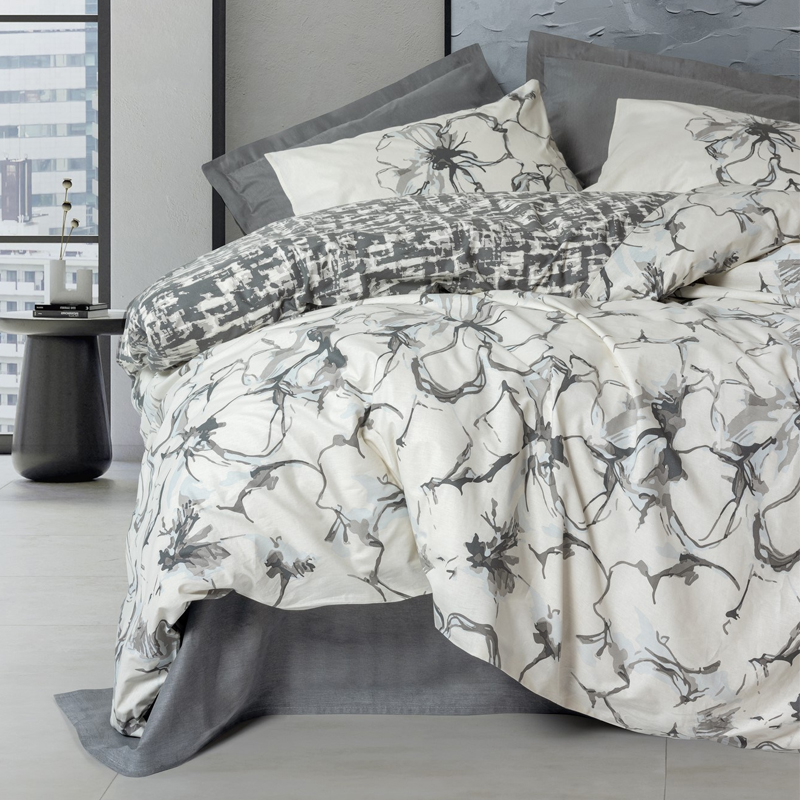 Σετ παπλωματοθήκη Hilaris Cotton Box 4 τμχ Διπλή (200x220) χρώμα ανθρακί Σετ παπλωματοθήκη Hilaris Cotton Box 4 τμχ Διπλή (200x220) χρώμα ανθρακί