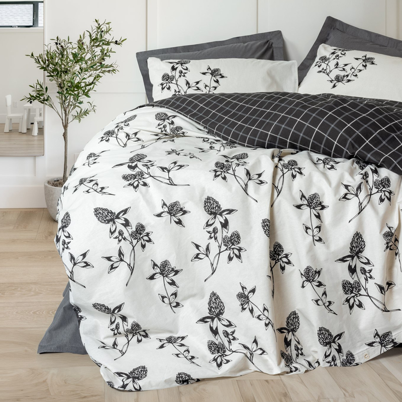 Σετ παπλωματοθήκη Ohia Cotton Box 4 τμχ Διπλή (200x220) χρώμα ανθρακί Σετ παπλωματοθήκη Ohia Cotton Box 4 τμχ Διπλή (200x220) χρώμα ανθρακί