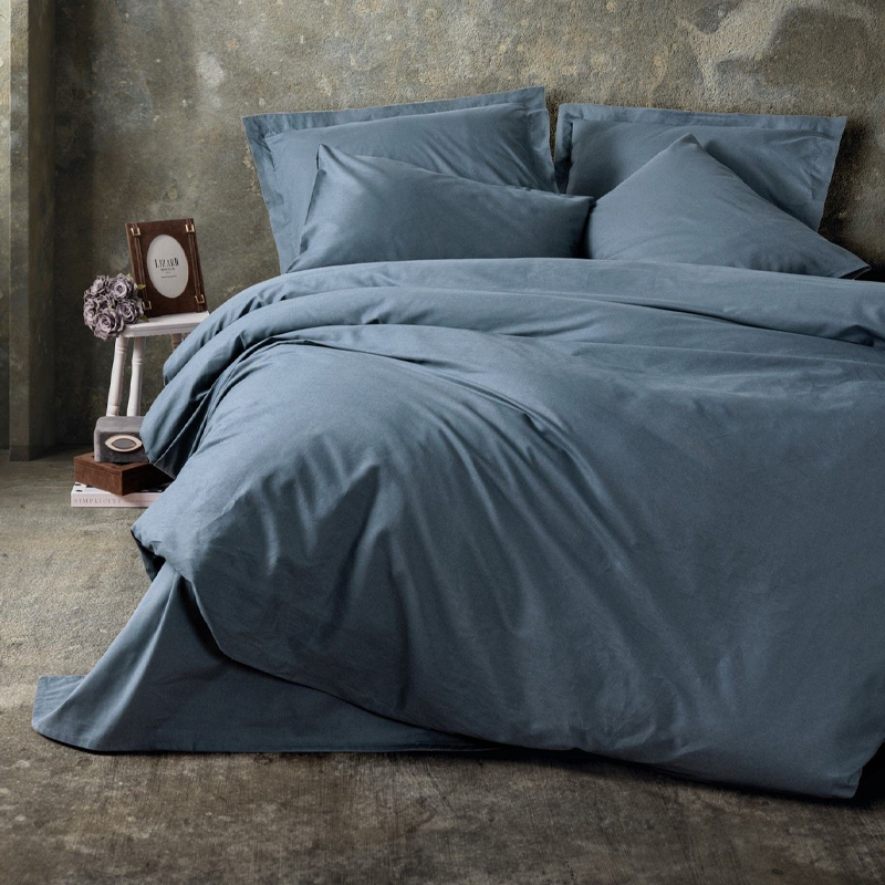 Σετ παπλωματοθήκη Plain Cotton Box 4 τμχ Διπλή (200x220) χρώμα ανθρακί Σετ παπλωματοθήκη Plain Cotton Box 4 τμχ Διπλή (200x220) χρώμα ανθρακί