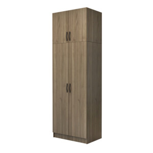 Ντουλάπα ρούχων Vivian Megapap δίφυλλη με πατάρι χρώμα καρυδί 80x51