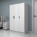 Ντουλάπα ρούχων Vivian Megapap τρίφυλλη χρώμα λευκό 120x51,8x181εκ. - Image 3