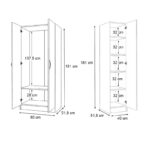 Ντουλάπα ρούχων Vivian Megapap τρίφυλλη χρώμα λευκό 120x51,8x181εκ. - Image 6