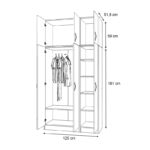 Ντουλάπα ρούχων Vivian Megapap τρίφυλλη με πατάρι χρώμα φυσικό οξιάς 120x51,8x240εκ. - Image 5