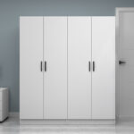 Ντουλάπα ρούχων Vivian Megapap τετράφυλλη χρώμα λευκό 160x51,8x181εκ. - Image 4