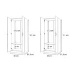 Ντουλάπα ρούχων Vivian Megapap τετράφυλλη χρώμα λευκό 160x51,8x181εκ. - Image 6