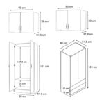 Ντουλάπα ρούχων Vivian Megapap τετράφυλλη με πατάρι και συρτάρια χρώμα λευκό 160x51,8x240εκ. - Image 5