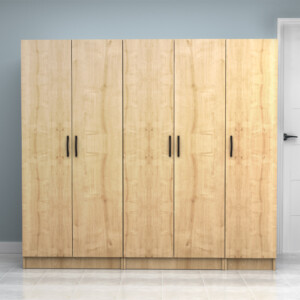 Ντουλάπα ρούχων Vivian Megapap πεντάφυλλη χρώμα φυσικό οξιάς 200x51,8x181εκ. - Image 4