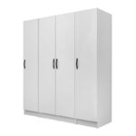 Ντουλάπα ρούχων Vivian Megapap τετράφυλλη χρώμα λευκό 160x51