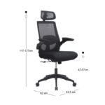 Καρέκλα γραφείου διευθυντική Belora Megapap με ύφασμα Mesh χρώμα μαύρο 63,5x62x117/127εκ. - Image 13