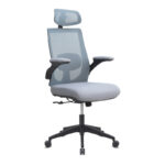 Καρέκλα γραφείου διευθυντική Belora Megapap με ύφασμα Mesh χρώμα γκρι 63