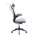 Καρέκλα γραφείου διευθυντική Belora Megapap με ύφασμα Mesh χρώμα γκρι 63,5x62x117/127εκ. - Image 7