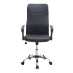 Καρέκλα γραφείου Novaro Megapap από τεχνόδερμα χρώμα μαύρο 61x68x111/121εκ. - Image 4