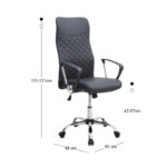 Καρέκλα γραφείου Novaro Megapap από τεχνόδερμα χρώμα μαύρο 61x68x111/121εκ. - Image 9