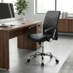 Καρέκλα γραφείου Avelon Megapap από τεχνόδερμα χρώμα μαύρο 60x56x94/103εκ. - Image 3