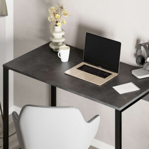 Γραφείο εργασίας Inna Megapap χρώμα γκρι ρετρό - silky black 100x60x75εκ. - Image 2