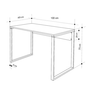 Γραφείο εργασίας Inna Megapap χρώμα sapphire oak - λευκό 100x60x75εκ. - Image 4