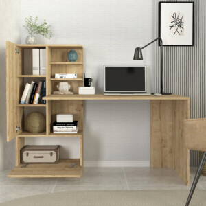 Γραφείο εργασίας Domingo Megapap χρώμα sapphire oak 149,5x60x120εκ. - Image 3