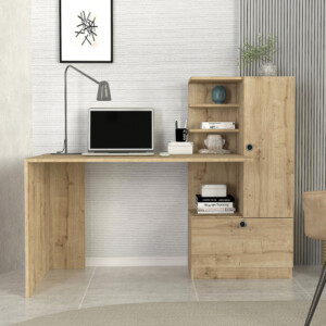 Γραφείο εργασίας Merino Megapap χρώμα sapphire oak 149,5x61,8x120εκ. - Image 4