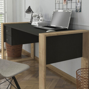 Γραφείο εργασίας Fernando Megapap χρώμα ανθρακί - sapphire oak 158,4x60x72,2εκ. - Image 5