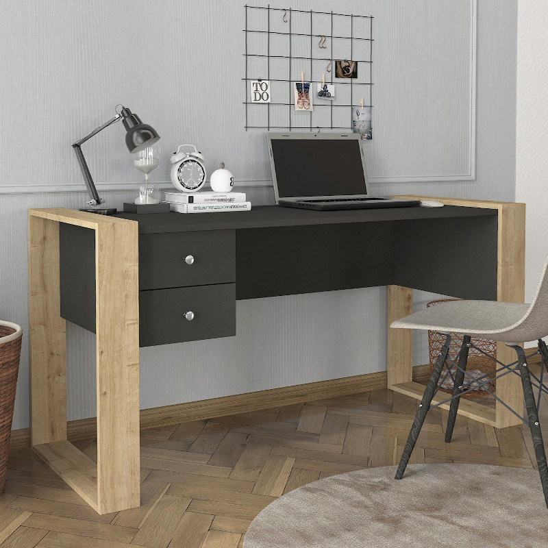 Γραφείο εργασίας Fernando Megapap χρώμα ανθρακί - sapphire oak 158 Γραφείο εργασίας Fernando Megapap χρώμα ανθρακί - sapphire oak 158