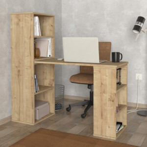 Γραφείο εργασίας πολυμορφικό Last Megapap χρώμα sapphire oak 119x44,7x123εκ. - Image 5