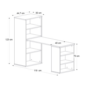 Γραφείο εργασίας πολυμορφικό Last Megapap χρώμα sapphire oak 119x44,7x123εκ. - Image 8