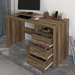 Γραφείο εργασίας Eldoris Megapap χρώμα καρυδί 120x60x75εκ. - Image 2