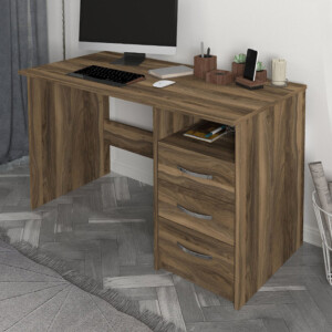 Γραφείο εργασίας Eldoris Megapap χρώμα καρυδί 120x60x75εκ. - Image 3