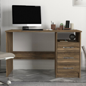 Γραφείο εργασίας Eldoris Megapap χρώμα καρυδί 120x60x75εκ. - Image 4