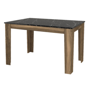 Τραπέζι Darlen Megapap χρώμα καρυδί - μαύρο εφέ μαρμάρου 110x72x74εκ. - Image 3