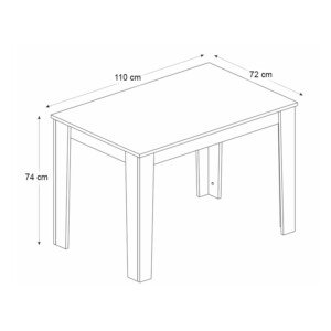 Τραπέζι Darlen Megapap χρώμα καρυδί - μαύρο εφέ μαρμάρου 110x72x74εκ. - Image 4
