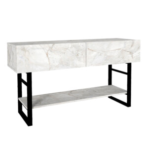 Κονσόλα Aron Megapap χρώμα λευκό εφέ μαρμάρου 138,8x41x75,7εκ. - Image 5