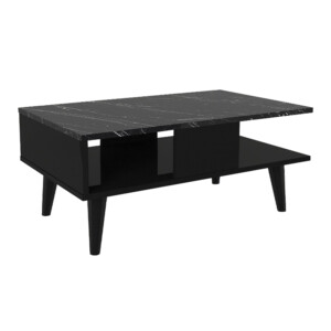 Τραπεζάκι σαλονιού Andros Megapap χρώμα μαύρο - μαύρο εφέ μαρμάρου 90x54x39,6εκ. - Image 4