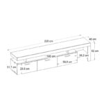 Έπιπλο τηλεόρασης Acnes Megapap χρώμα λευκό εφέ μαρμάρου - sapphire oak 220x40x52εκ. - Image 8