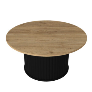 Τραπεζάκι σαλονιού Bohema Megapap χρώμα μαύρο - sepet oak Ø85x43,2εκ. - Image 8