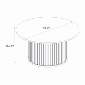 Τραπεζάκι σαλονιού Bohema Megapap χρώμα μαύρο - sepet oak Ø85x43,2εκ. - Image 9
