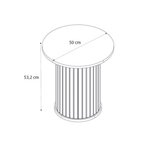 Τραπεζάκι βοηθητικό Bohema Megapap χρώμα μαύρο - sepet oak Ø50x53,2εκ. - Image 9