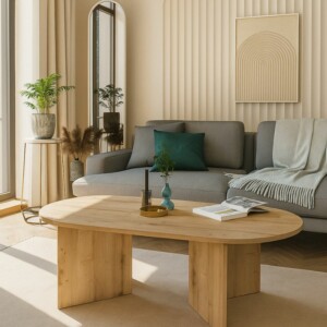 Τραπεζάκι σαλονιού Cortado Megapap χρώμα sapphire oak 120x60x39,6εκ. - Image 4