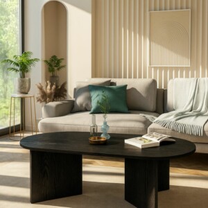 Τραπεζάκι σαλονιού Cortado Megapap χρώμα sencron black 120x60x39,6εκ. - Image 4