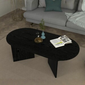 Τραπεζάκι σαλονιού Cortado Megapap χρώμα sencron black 120x60x39